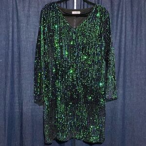 Fashion sequined dress, plus sized
